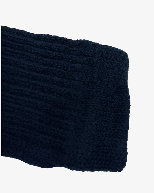 Pair of Blue Knitted Leg Warmers with Skin Stripe Accent