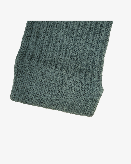 Pair of Grey Knit Leg Warmers with Maroon Stripe Accent