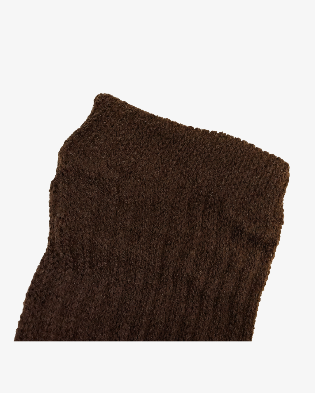 Pair of Brown Knit Leg Warmers with Skin Stripe Accent