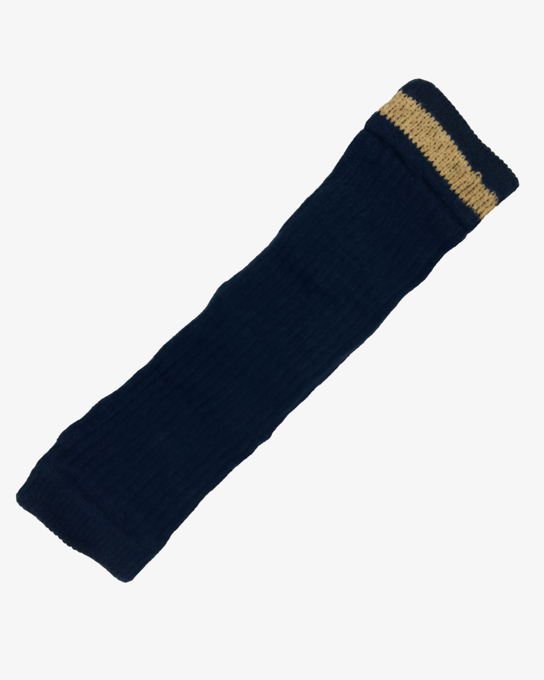 Pair of Blue Knitted Leg Warmers with Skin Stripe Accent