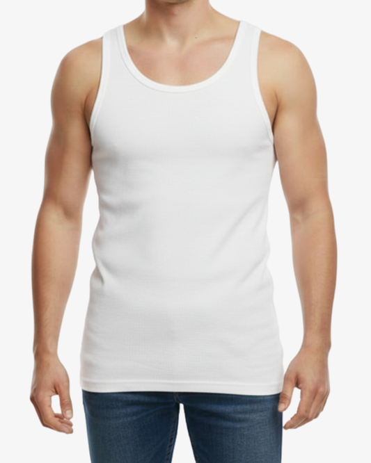 Premium 100% Pima Combed Cotton Vest - Pure White | Men's Classic Vest