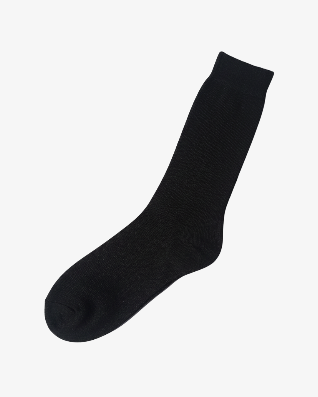 Classic Black Dress Socks - Ribbed Knitted Crew Socks
