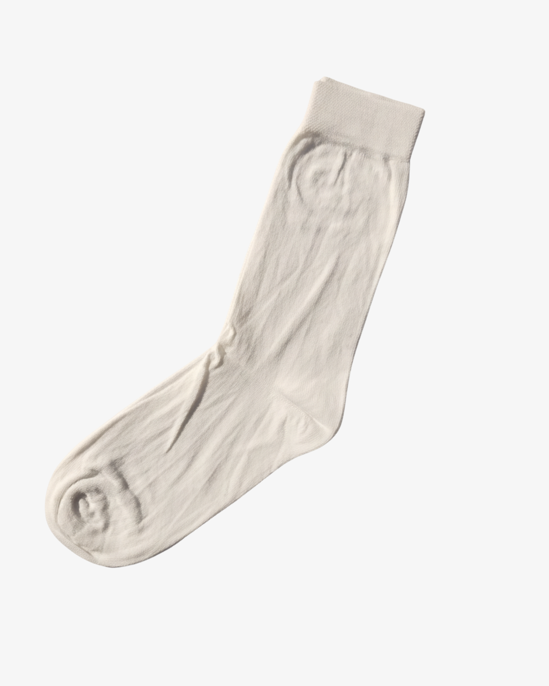Classic Solid White Dress Socks - Ribbed Knitted Crew Socks