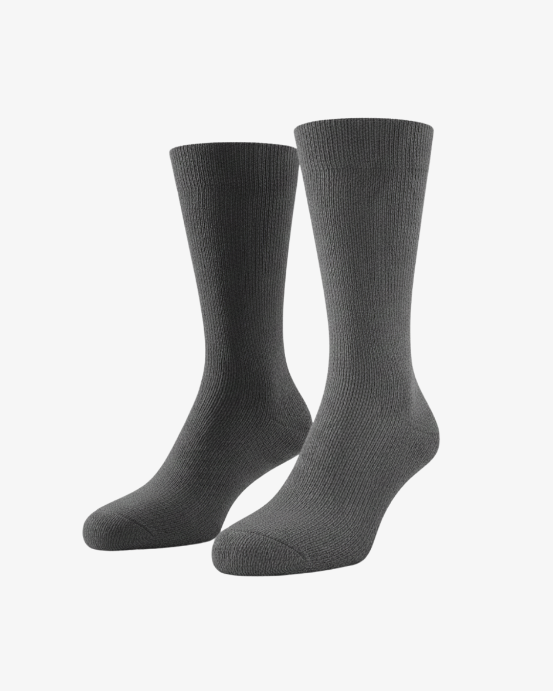 Classic Charcoal Grey Dress Socks - Ribbed Knitted Crew Socks