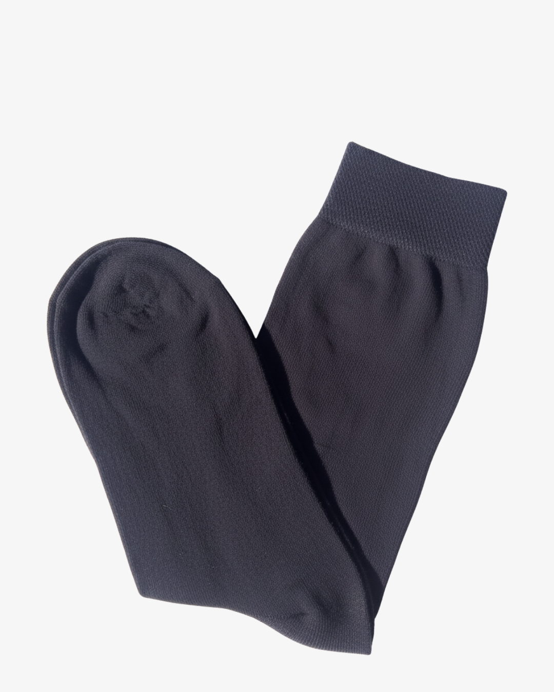 Classic Navy Blue Dress Socks - Ribbed Knitted Crew Socks