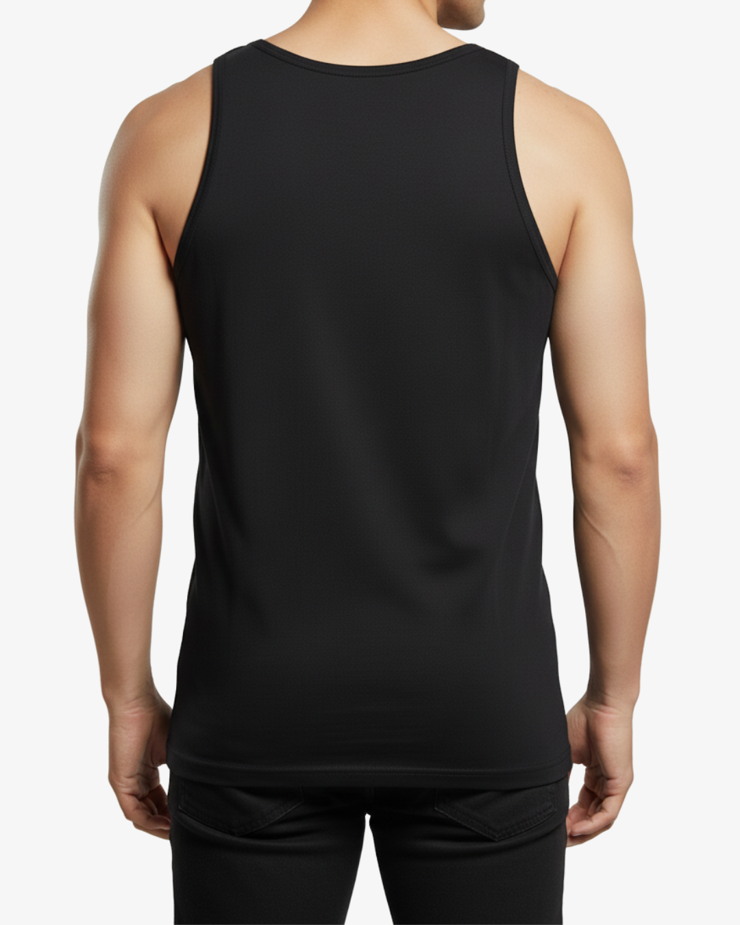 Premium Pima Combed Cotton Sleeveless Vest - Jet Black