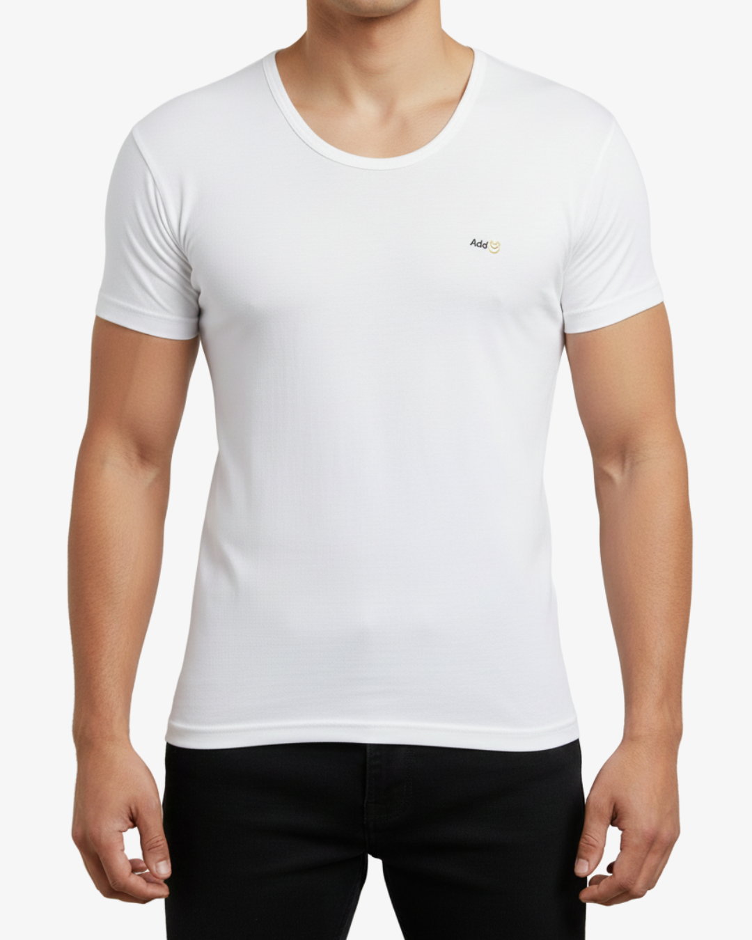 Premium Pima Combed Cotton Half Sleeve Vest - Pure White