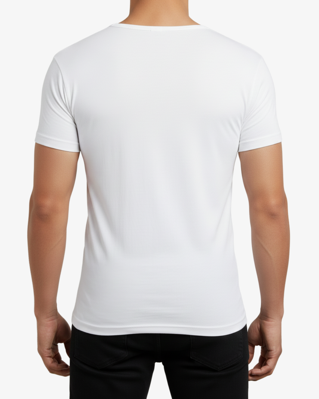 Premium Pima Combed Cotton Half Sleeve Vest - Pure White